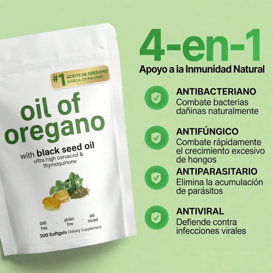 Cápsulas blandas de aceite de orégano | Fórmula 4-en-1