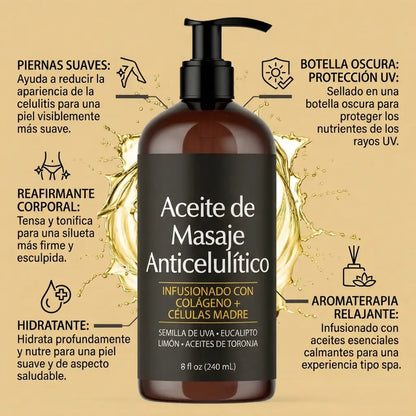 Aceite Anti-Celulitis con Colágeno y Células Madre – Piel Más Firme y Suave