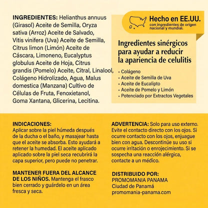 Aceite Anti-Celulitis con Colágeno y Células Madre – Piel Más Firme y Suave