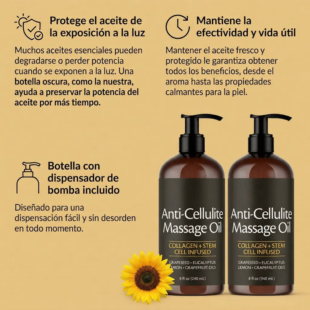 Aceite Anti-Celulitis con Colágeno y Células Madre – Piel Más Firme y Suave