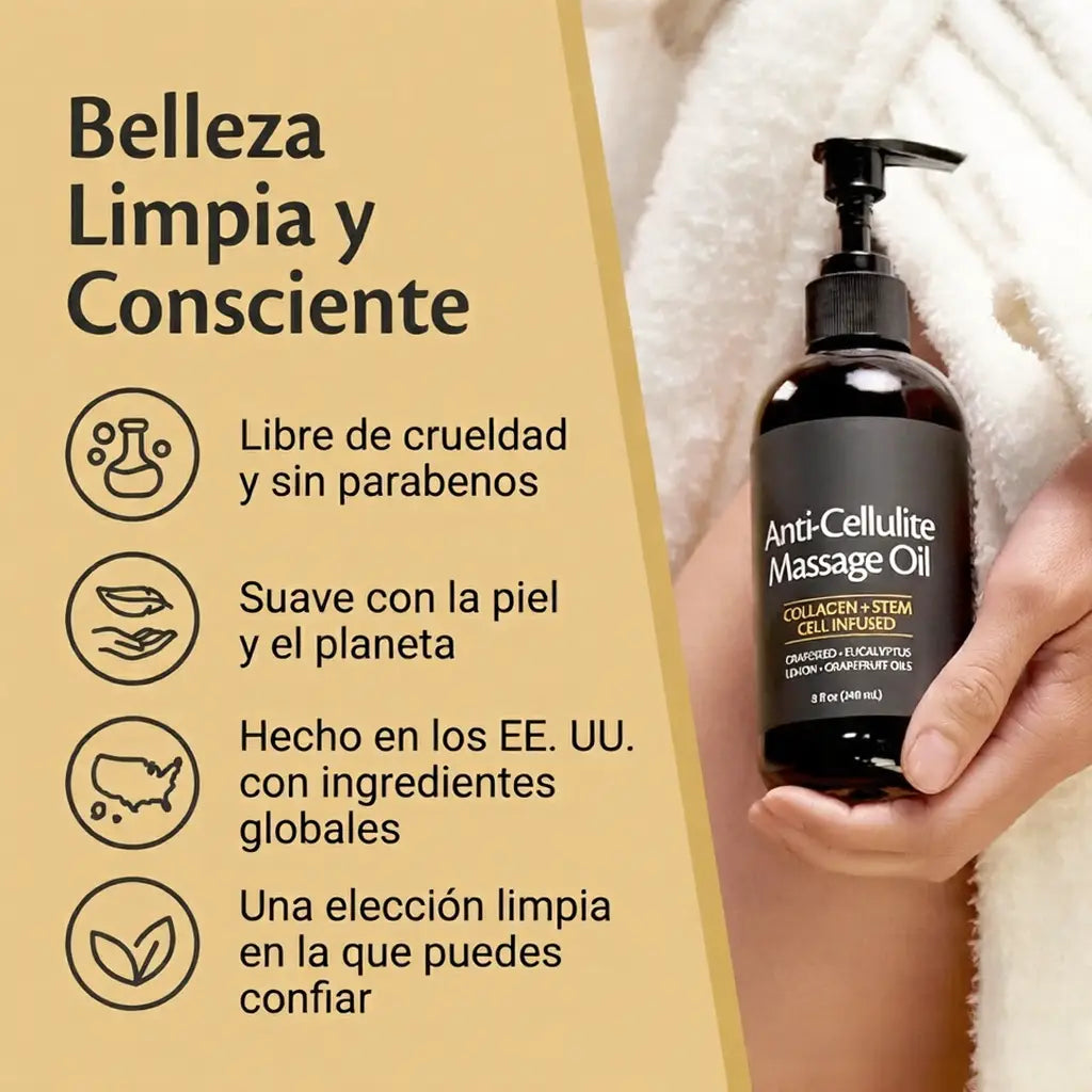 Aceite Anti-Celulitis con Colágeno y Células Madre – Piel Más Firme y Suave